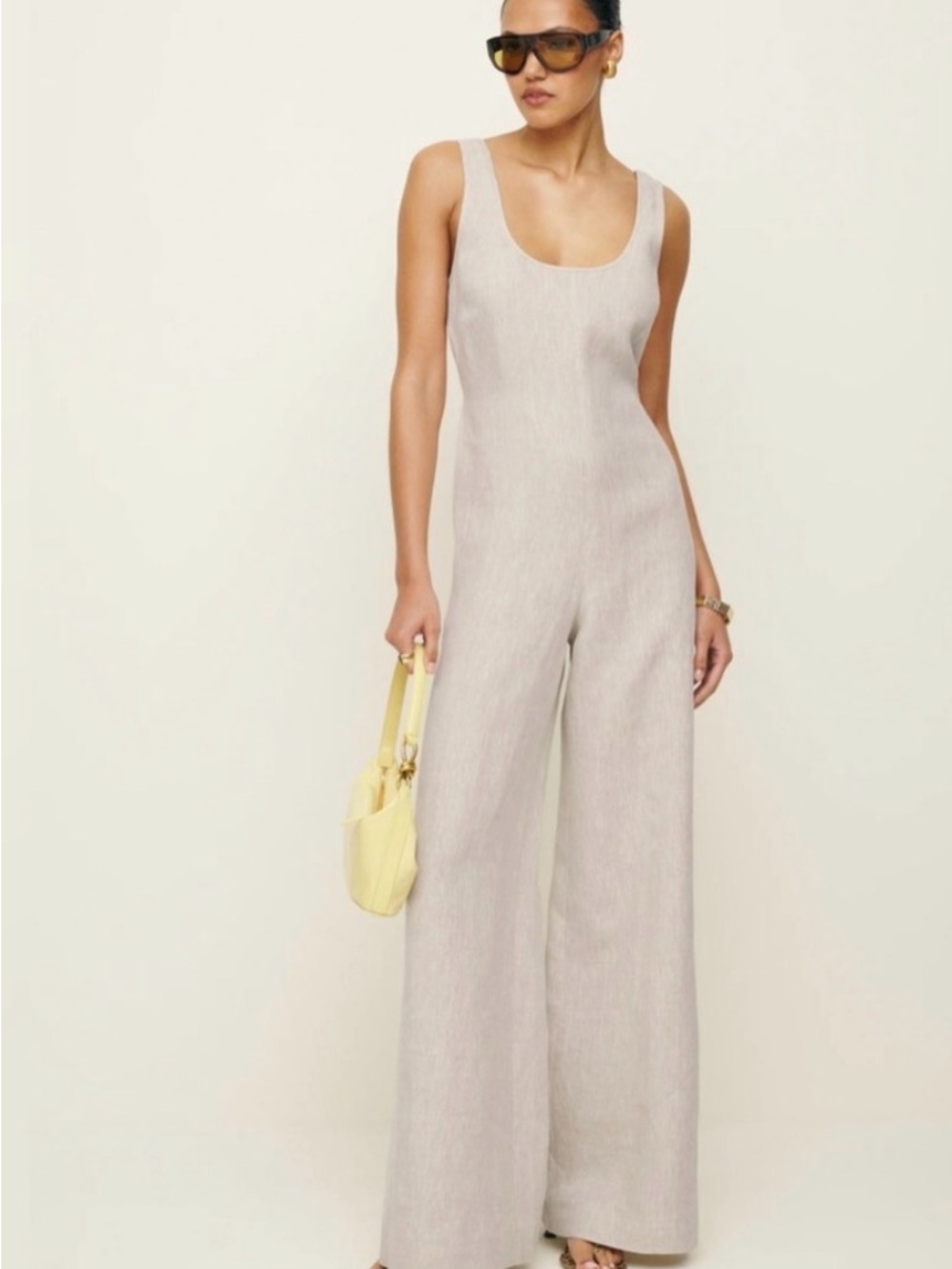 REFORMATION Nell Jumpsuit Oatmeal M